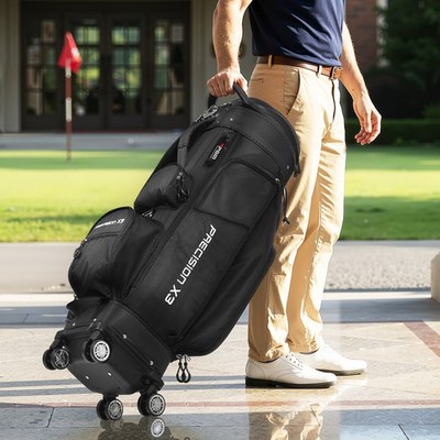 New PGM Golf Travel Bag with Wheels Telescoping Protective Cover