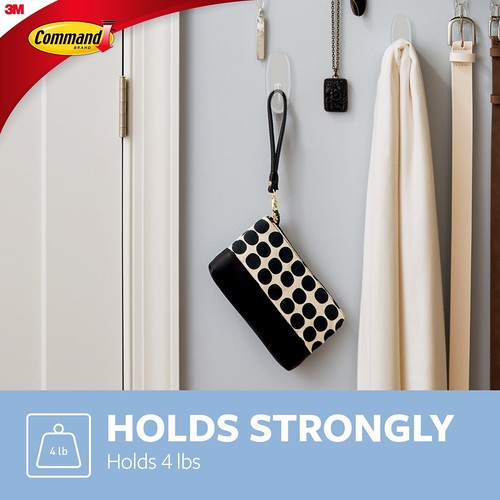 Command Adhesive Hanging Hook Large Holds 4lbs. Clear 17093CLRES - Picture 5 of 9