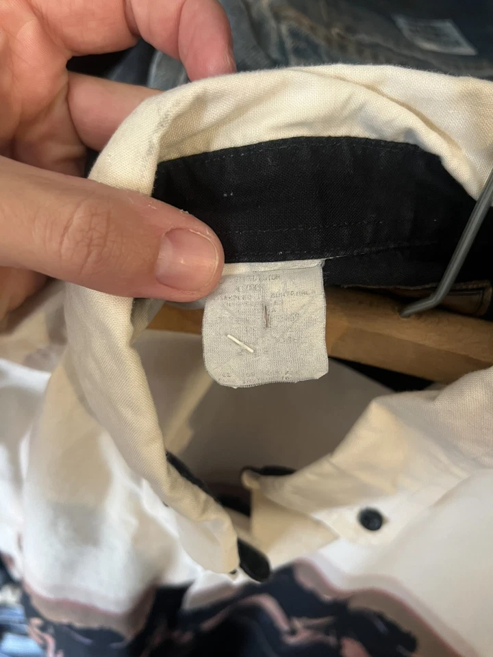 Camisa vintage con botones Roper Border para hombre XL Western Horses hecha en EE. UU. Foto 4 de 4