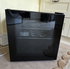 Lec DF50B Black Freestanding Wine Fridge, Single Glass Door, 6-25 Bottles