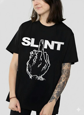 SLINT Middle Finger Graphic T-Shirt Indie Rock Band Unisex Black - S525