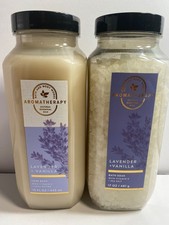 Bath  Body Works Lavender Vanilla Aromatherapy Salt Soak  Luxe Bath Bundle NEW
