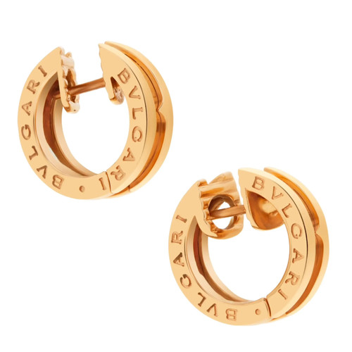 Bvlgari B.zero1 Hinged Huggie Earrings 18K Rose Gold