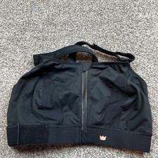 SHE FIT 4 Luxe Black Front Zip Moisture Wicking Sports Bra Adjustable Straps