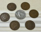 Old U.S. Coin Lot! 6 Indian Head Cent & 1 Lonely Buffalo Nickel. FREE SHIPPING!