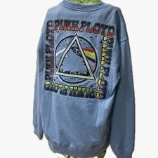 PINK FLOYD SWEATSHIRT EMBROIDERED ROCK PSYCHEDELIA 60  PRISM RAINBOW BEAM Sz M
