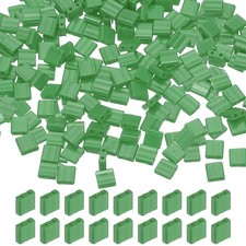 2 Hole Glass Seed Beads, 200 Pcs 5mm Mini Flat Rectangle Glass Seed Bead, Green