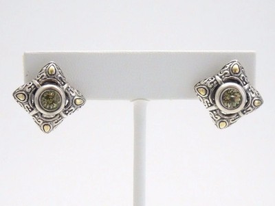 Sterling Silber Ohrringe mit 6 mm rundem Kanarienapatit - Sterlingsilber