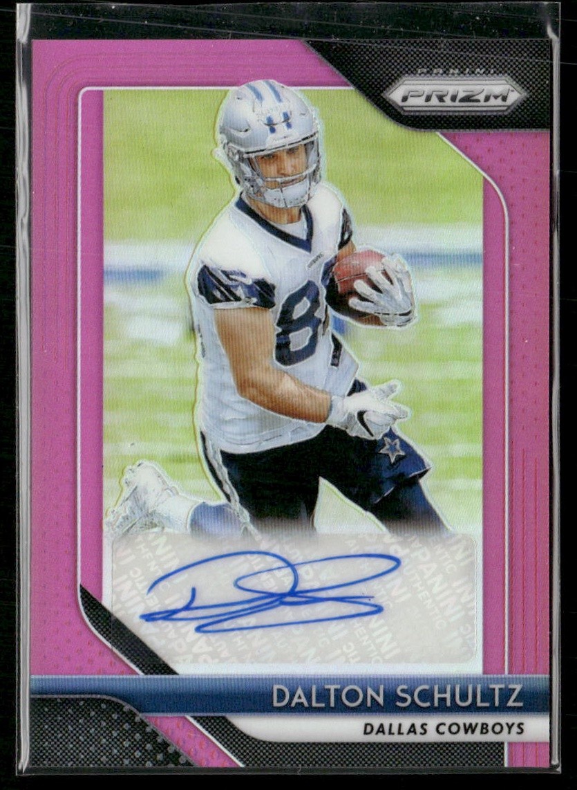 Dalton Schultz Prizm 2018 Panini Prizm #RA-DS Rookie Autographs Prizm Pink Auto