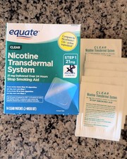 Equate Nicotine 21mg Step 1 Transdermal Stop Smoking Patches 13 Count