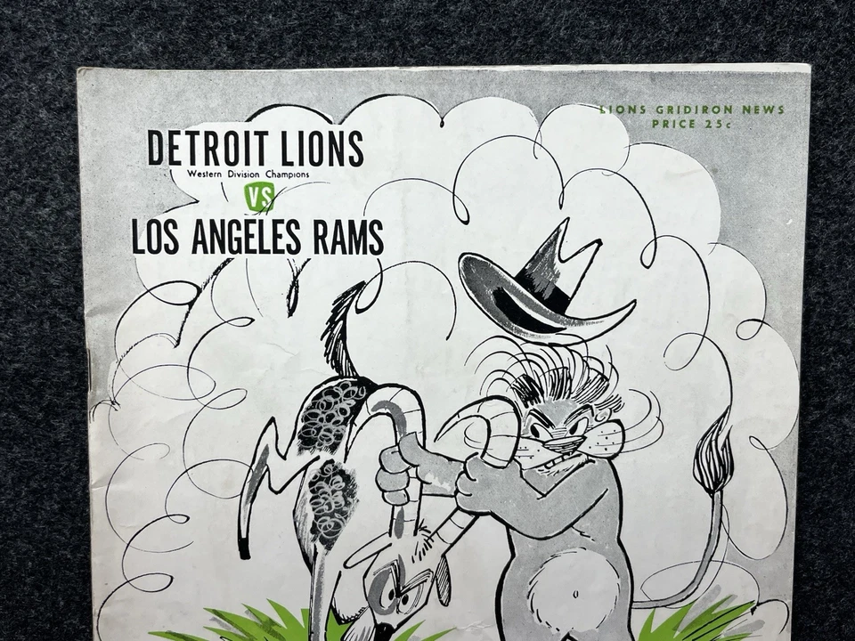 Vtg 10-9-1955 Detroit Lions vs LA Rams Football NFL Program Gridiron News - Image 2 of 4