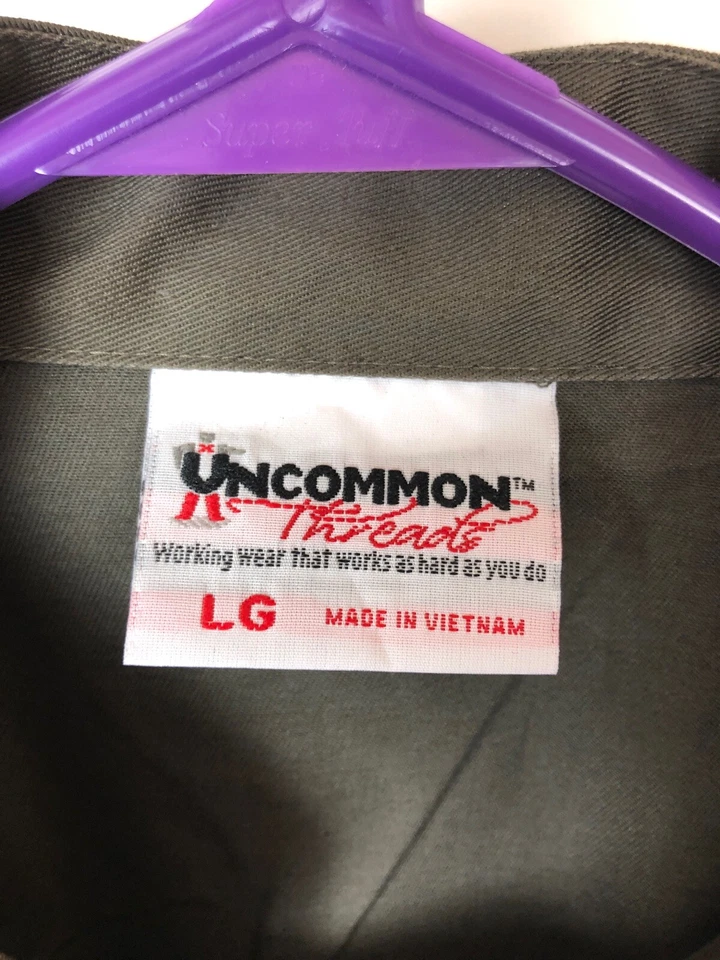 Uncommon Threads Chef Jacket Shirt Brown Double Button Short Sleeve Size Lg - Image 2 of 3