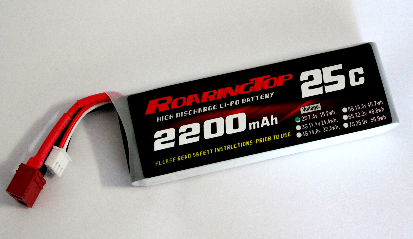 Batterie LiPo 2 cellules 7.4V 450mAh 50C connecteur JST pour voitures