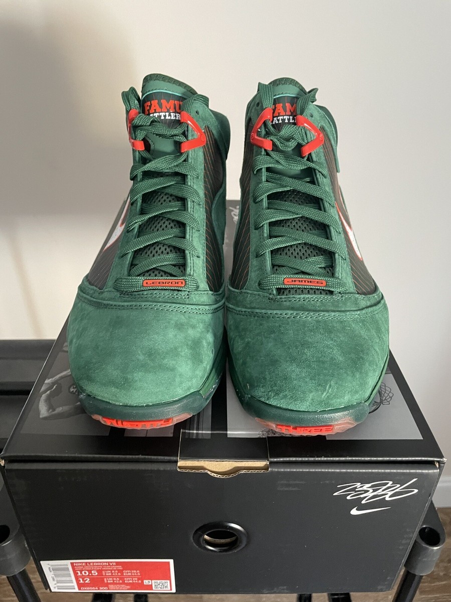 Lebron 7 FAMU Green Size 10.5 NEW DX8554-300 Rattlers Florida A&M