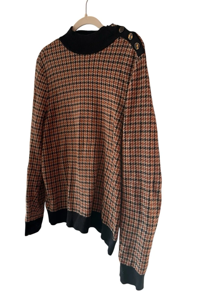 Свитер женский Ann Taylor заводской размер XL с длинным рукавом хлопок эластичный коричневый Geo - Изображение 4 из 4