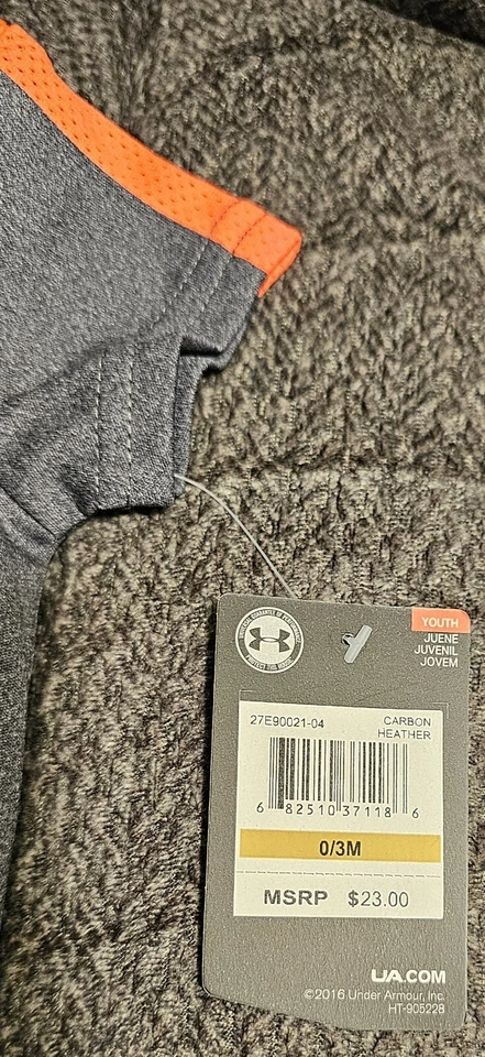 Macacão bebê menino tamanho 0-3 meses sob armadura carbono urze (cinza) equipamento térmico novo - Imagem 2 de 4