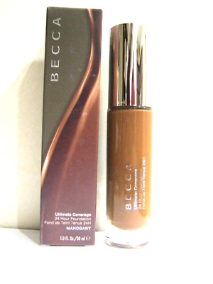 BECCA ~ Ultimate Coverage 24 Hour Foundation - Color Mahogany - 1 Fl. Oz. NIB