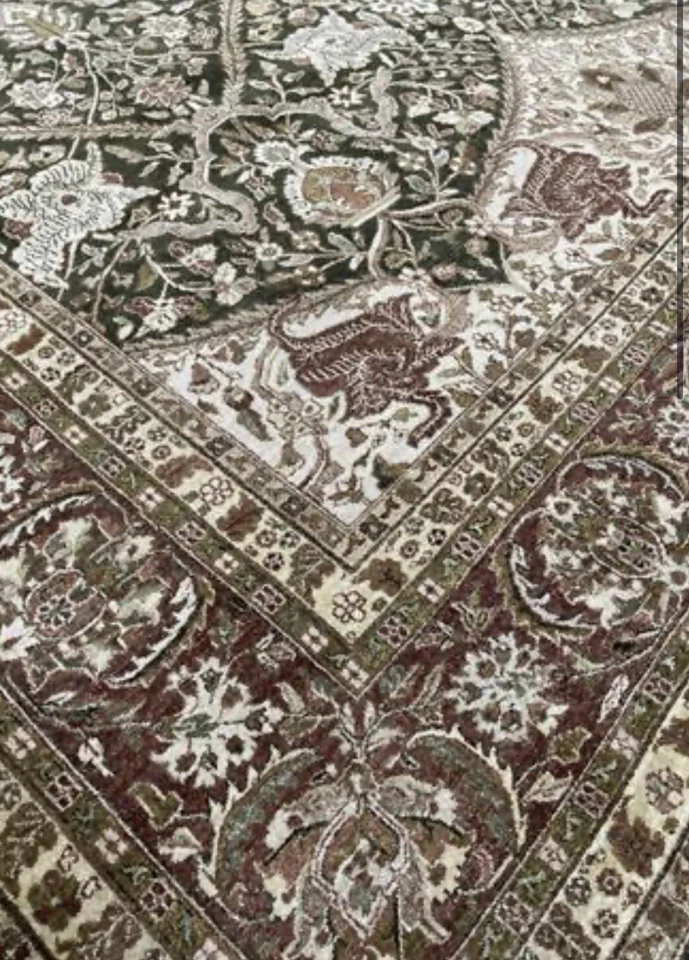 Spectacular Hand Knotted Area Rug Tabrizz 9 X 12ft Red Wool New Jaipur A+ - Image 4 of 4