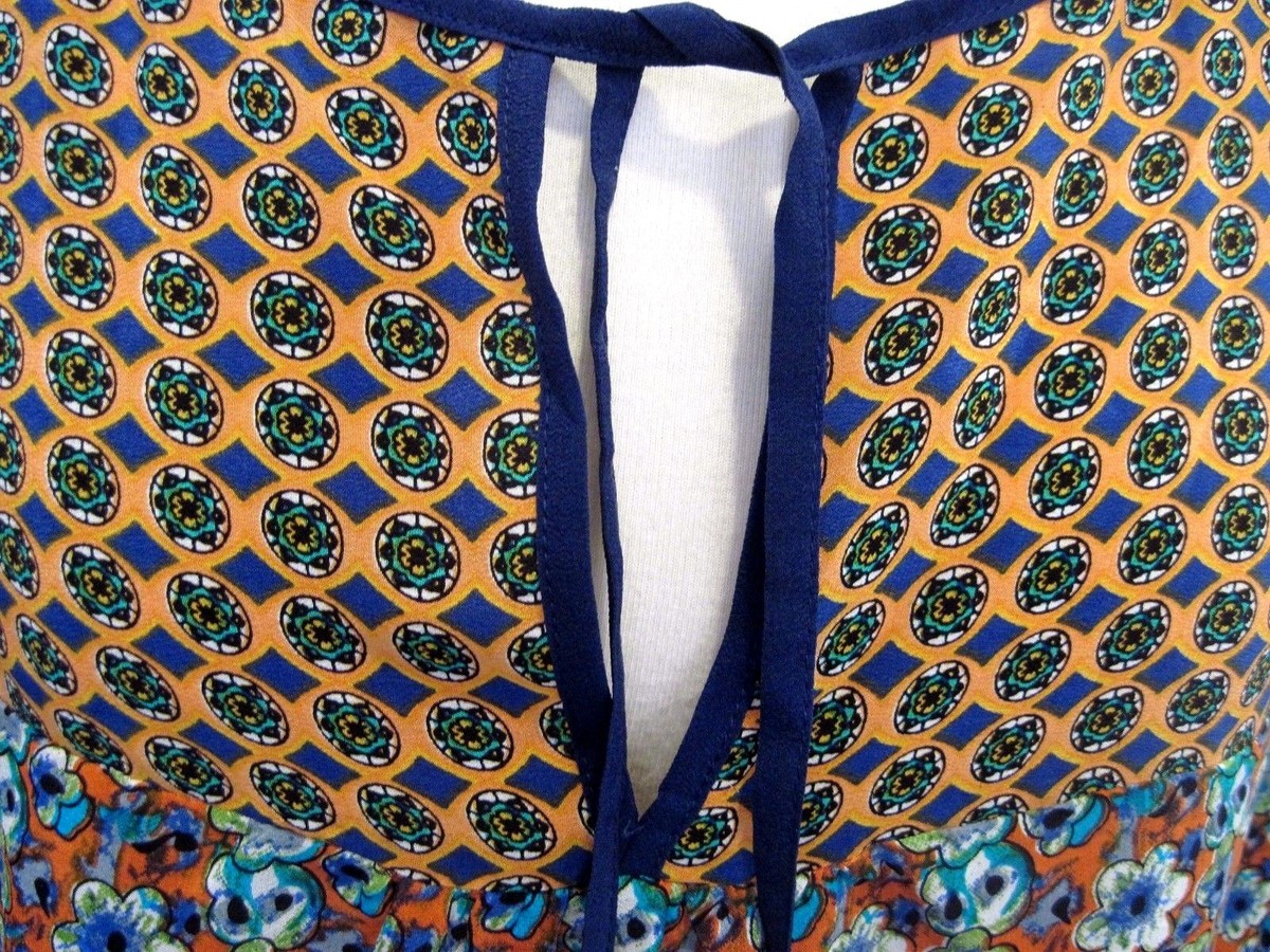 tolani silk tunic dress Tolani Stunning Multicolored Silk Print Tunic/Top Dress Silk Size S