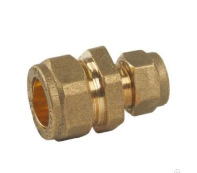 2 x Klemmrohr Kupplung 15 mm x 8 mm Sanitär Fitting Messing gerade Gas
