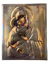 Icon of the Mother of God of Vladimir Silver