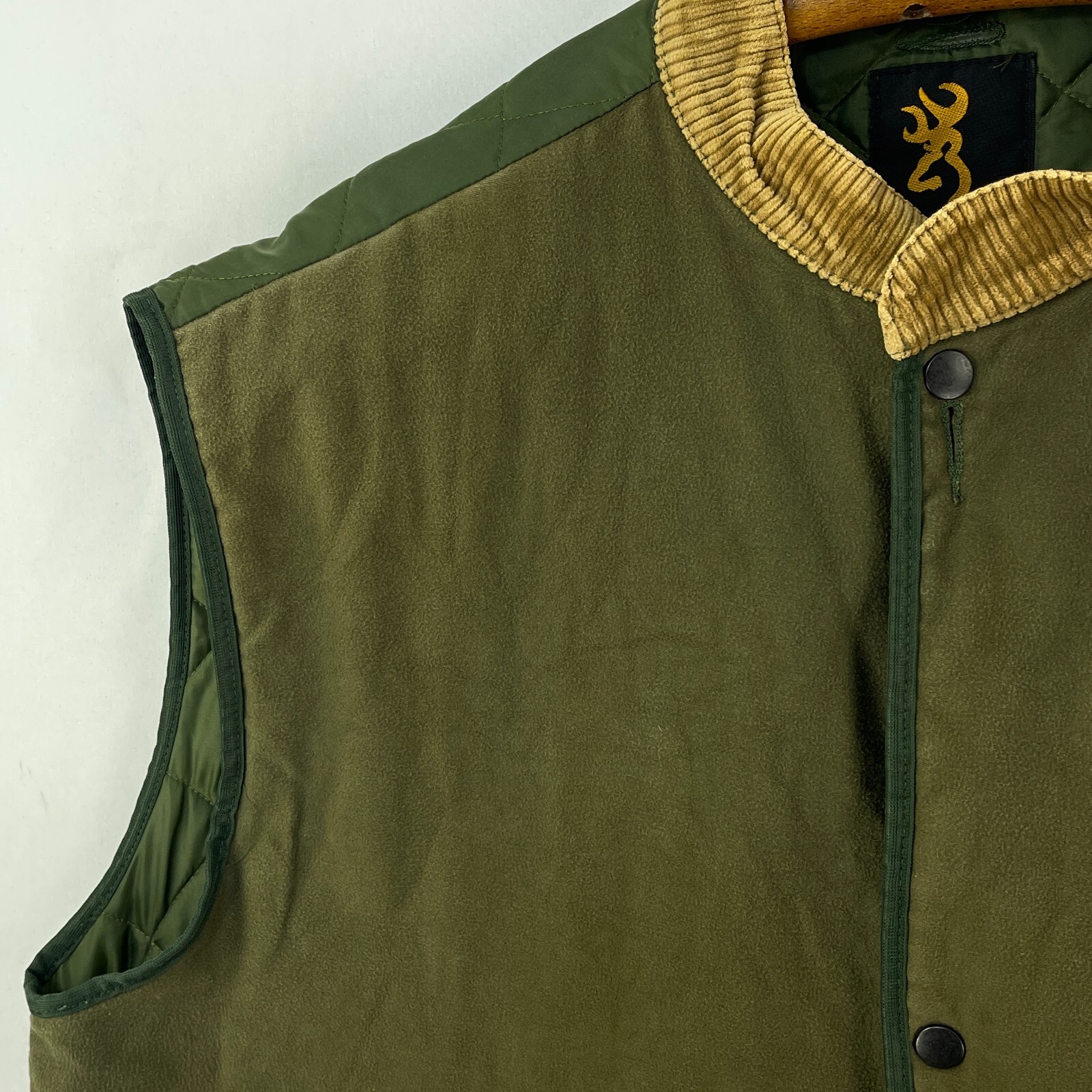 Browning Moleskin Shooting Vest Liner Mens XXL Green Gilet Insert