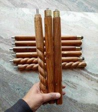 Set of 3 Antique Natural Wood Finishing 3 Fold Only Shaft For Walking Stick