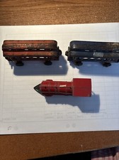 vintage cast iron train street cars and locomotive 3 pieces 4011