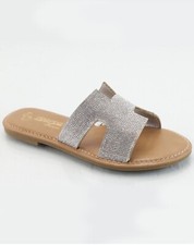 Silver Rhinestones Summer Sandals