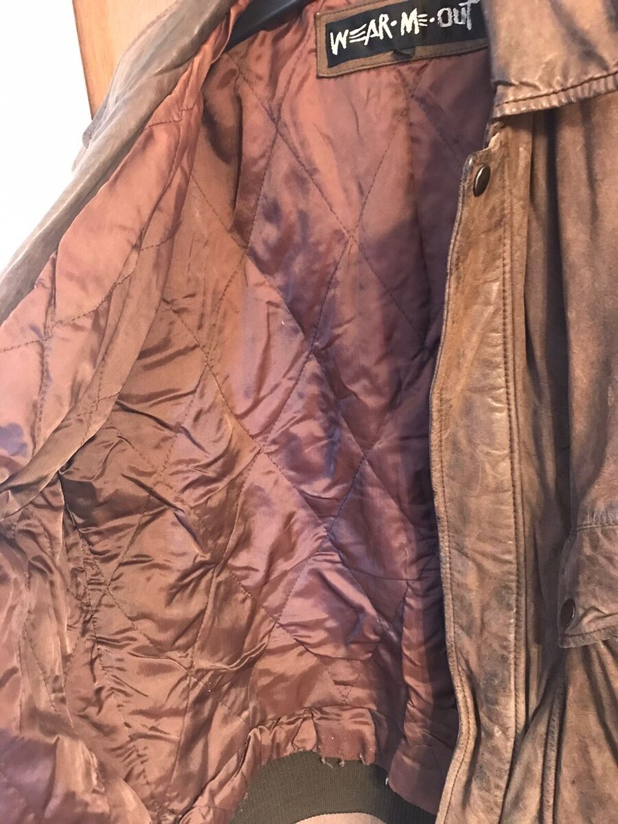 U2 Wear Me Out Genuine Brown Leather Flight Bomber Men's U2 Wear Me Out Genuine Brown Leather Flight Bomber Men's