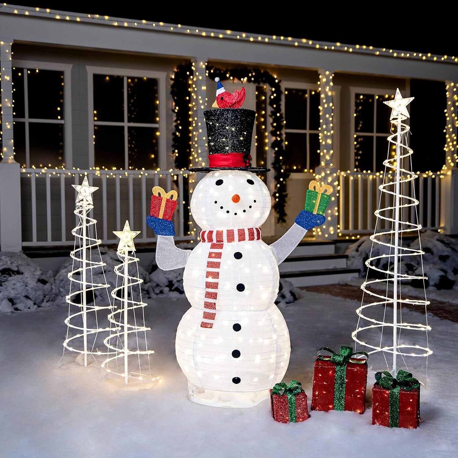 Snowman Christmas Outdoor Decoration, 160 LED Lighted Christmas Holiday Decor
