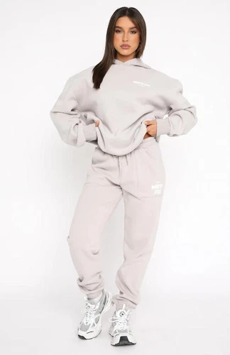 π₯2PCS Ladies white Boutique fox&Tracksuit Set Hoodie Foamy Letters Fleece Sport - Picture 14 of 20