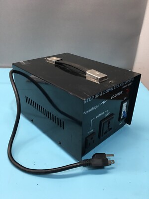 Transformateur Voltage PowerBright VC2000W 2000W - Convertisseur Step Up/down, Reconditionné Avec Garantie 1 An