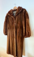 Saga Mink Coat, Beautiful Full Length Dark Brown - Size Large