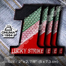 4x Lucky Strike Patch Iron on, Custom Jacket Decorate Cap Tshirt, F1 Team Racing