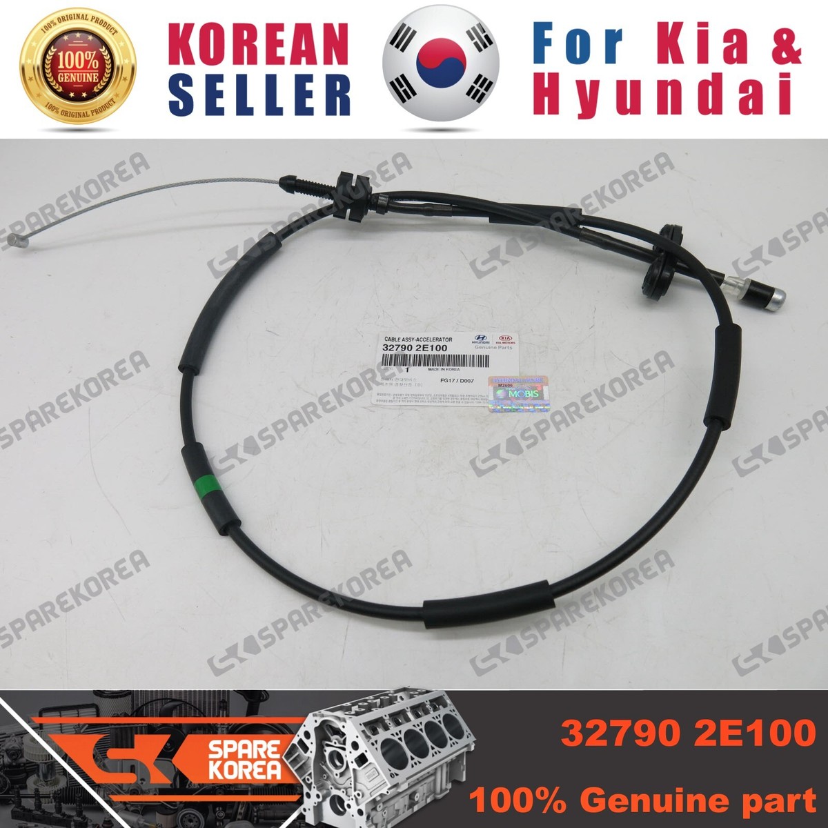 Genuine/OEM 327902E100 CABLE ASSY-ACCELERATOR for Hyundai Tucson