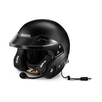 Sparco Helmet Rally Intercom Air RJ-I Fibreglass Black FIA SNELL Approved (L)