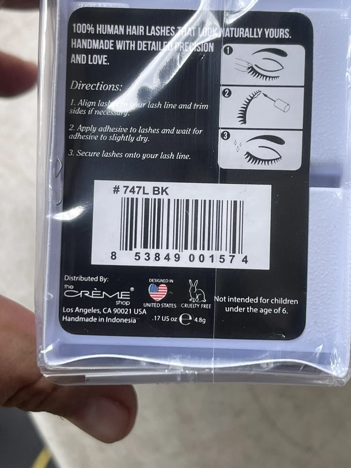 PACK 12 de PESTAÑAS CREMA 747L NEGRAS 100% CABELLO HUMANO ¡¡¡¡TOTALMENTE NUEVAS!!!!! Foto 3 de 4