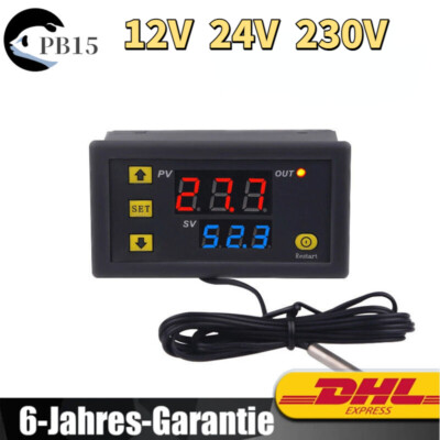 LCD Digital Thermostat  Temperaturregler mit Temperatursensor 12V 24V 230V 20A