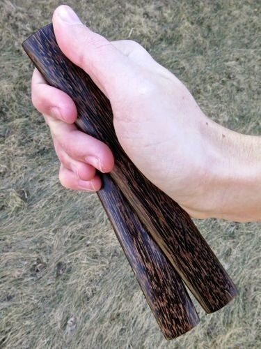 Pea Patch Minstrel-style Tigerwood Rhythm Bones, narrow