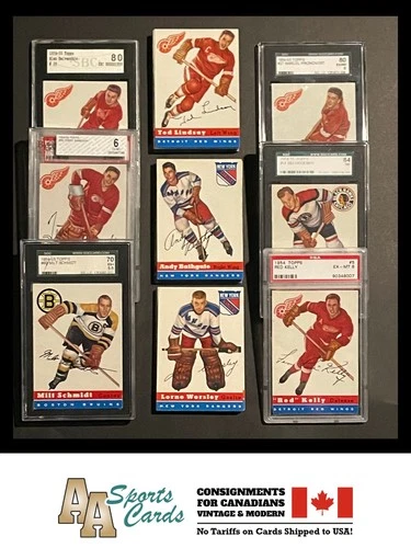 1954-55 Topps Hockey Nr Set (57/60) Many EX-EX+ Sawchuk Worsley Lindsay Kelly