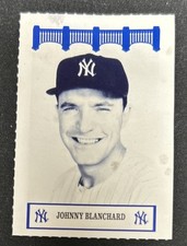 1992 The Wiz/AT&T Yankees Of The 50’s Johnny Blanchard Card NNO Poor Stained O/C