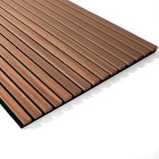 4/5In. X 2Ft. X 4Ft. Walnut Slat MDF Decorative Acoustic Wall Paneling, 3D Flute