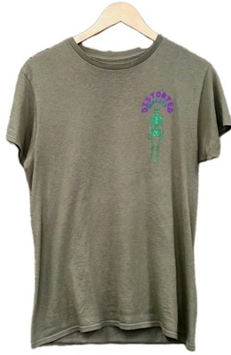 Mens Medium Brown Distorted Reality With Skeleton T-shirt Excellent Condition