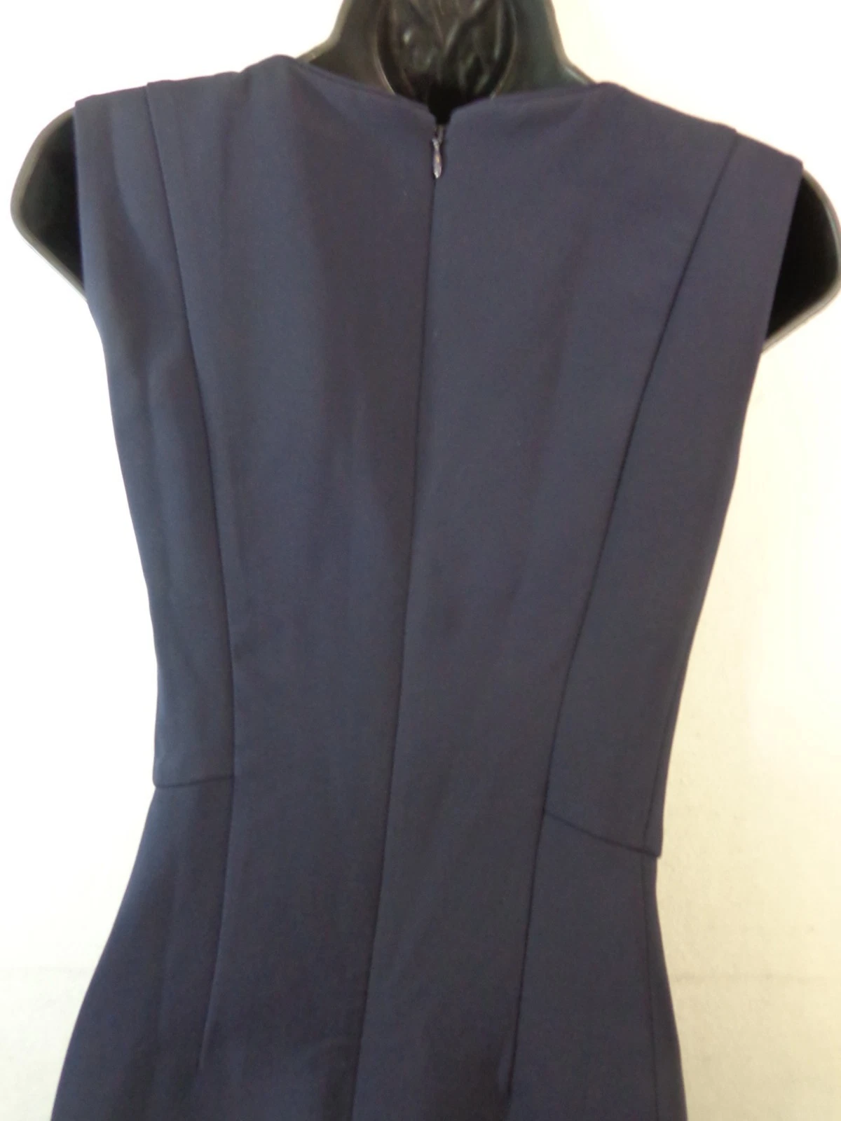 VETEMENTS Abito Talbot's donna 6 blu navy senza maniche plissettato cambio