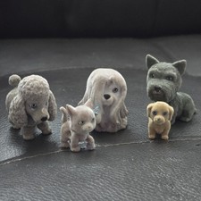 Vintage Lot Of 5 Puppy In My Pocket Kitty Dog Toy Figures Flocked VTG