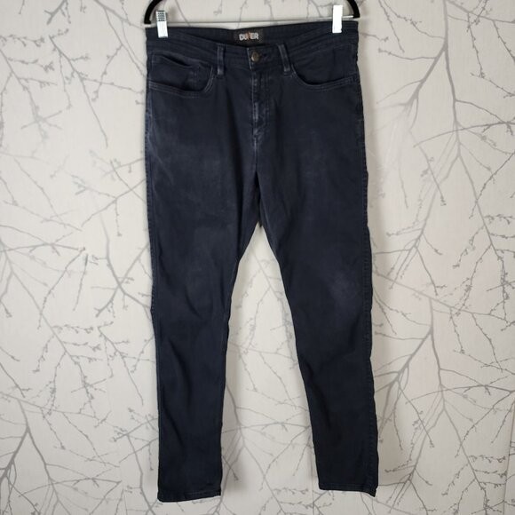 DU/ER Navy Sateen Stretch Mid Rise N2X Slim Fit Pants | Men's 34