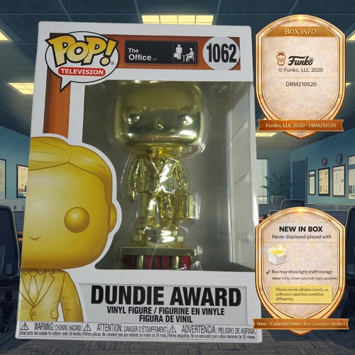 Funko Pop! Vinyl: The Office - Dundie Award (Chrome) (Gold) - Amazon (Exclusive)