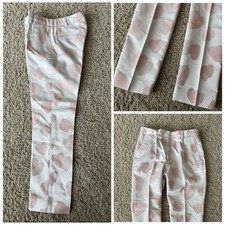 Stella McCartney Girls Rose Pink Slacks Pants Hearts Size 12 Portugal Love