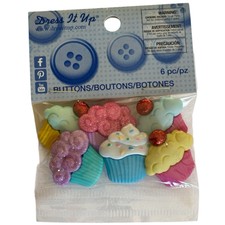 Dress It Up Cupcake Buttons - Shank Colorful ...